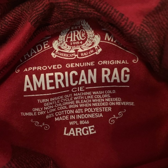 AMERICAN RAG Menswear Buffalo Plaid Red & Black LS Shirt Size L - Picture 9 of 9